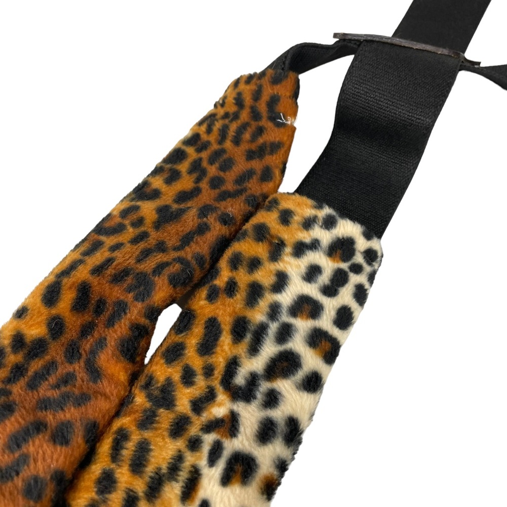 Handmade Cheetah Print Suspenders Alligator Clip 2x2 Faux Fur Halloween Costume - Picture 4 of 16
